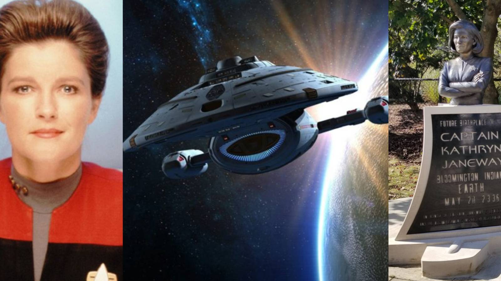 split image janeway star trek voyager Bloomington monement unknown facts 