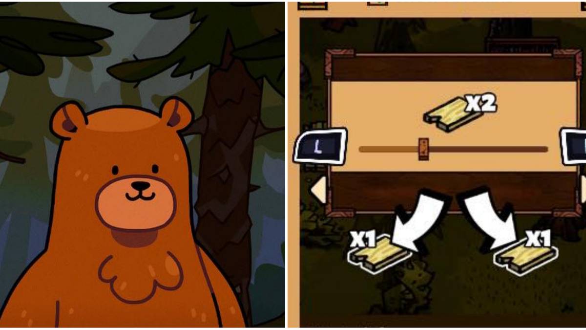 hank the bear and splitting wood