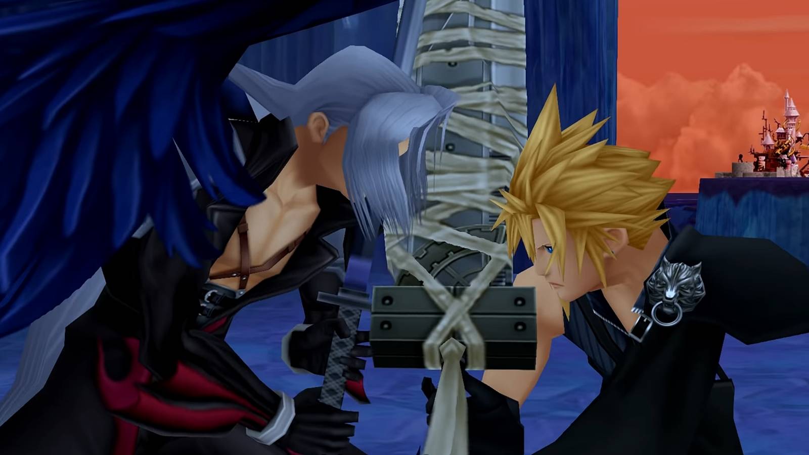 square enix final fantasy kingdom hearts cloud vs sephiroth
