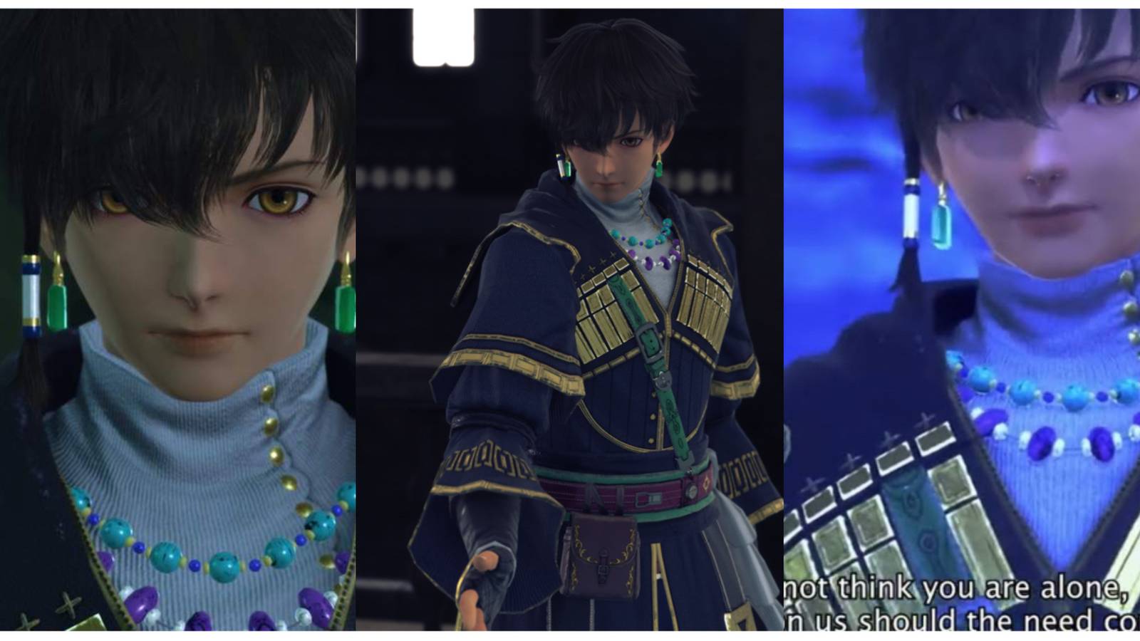 split image of three different views of Albaird in Star Ocean: The Divine Force