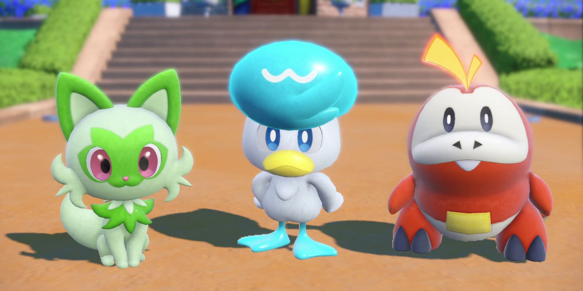 The three starter Pokemon in Pokemon Scarlet & Violet