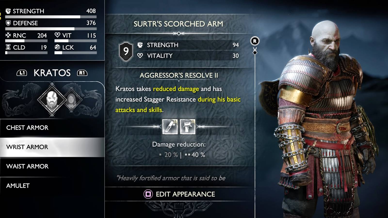 surtr’s Scorched Armor in god of war ragnarok