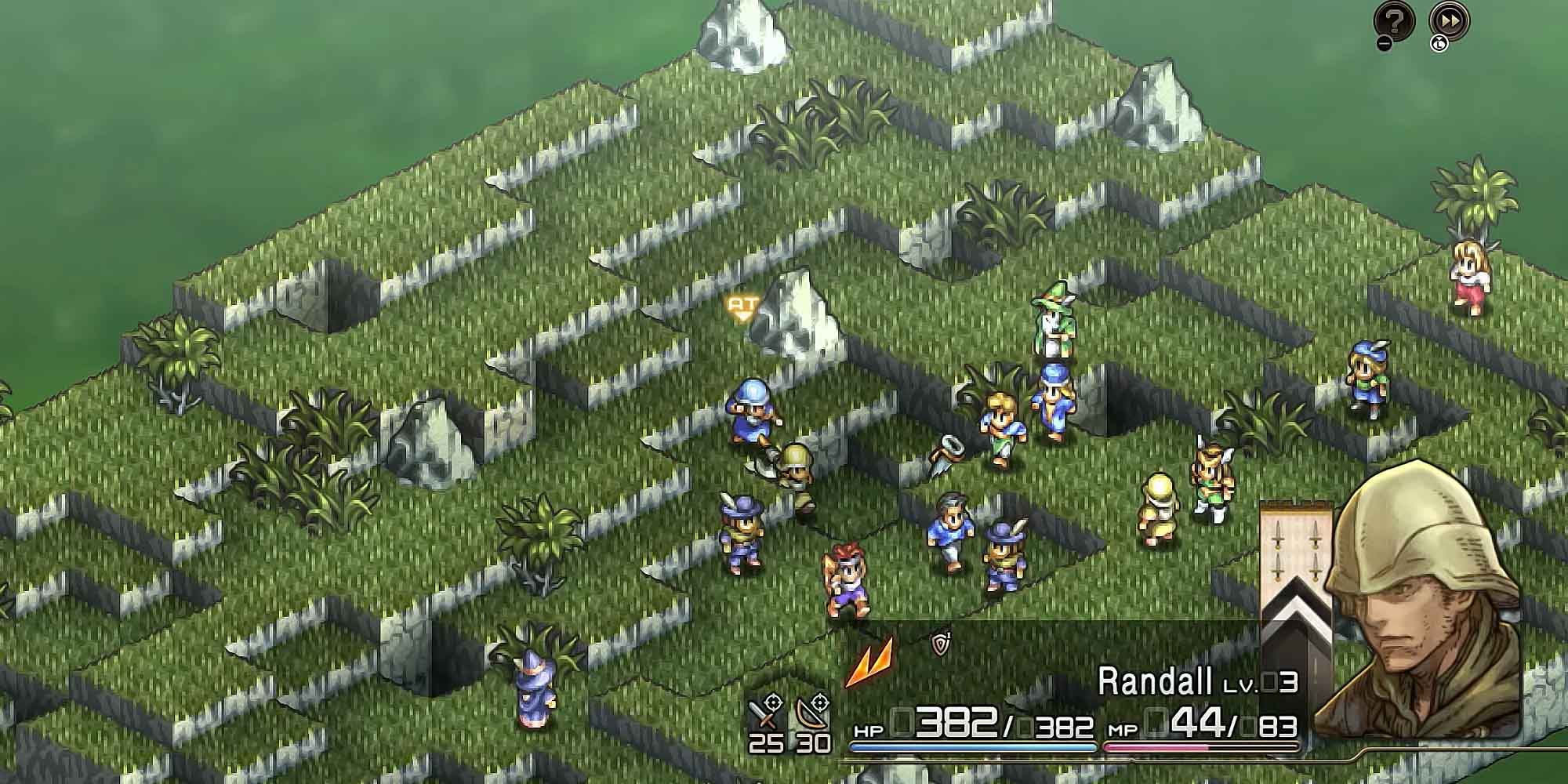An example of the terrain conditions the player can encounter in Tactics Ogre Reborn