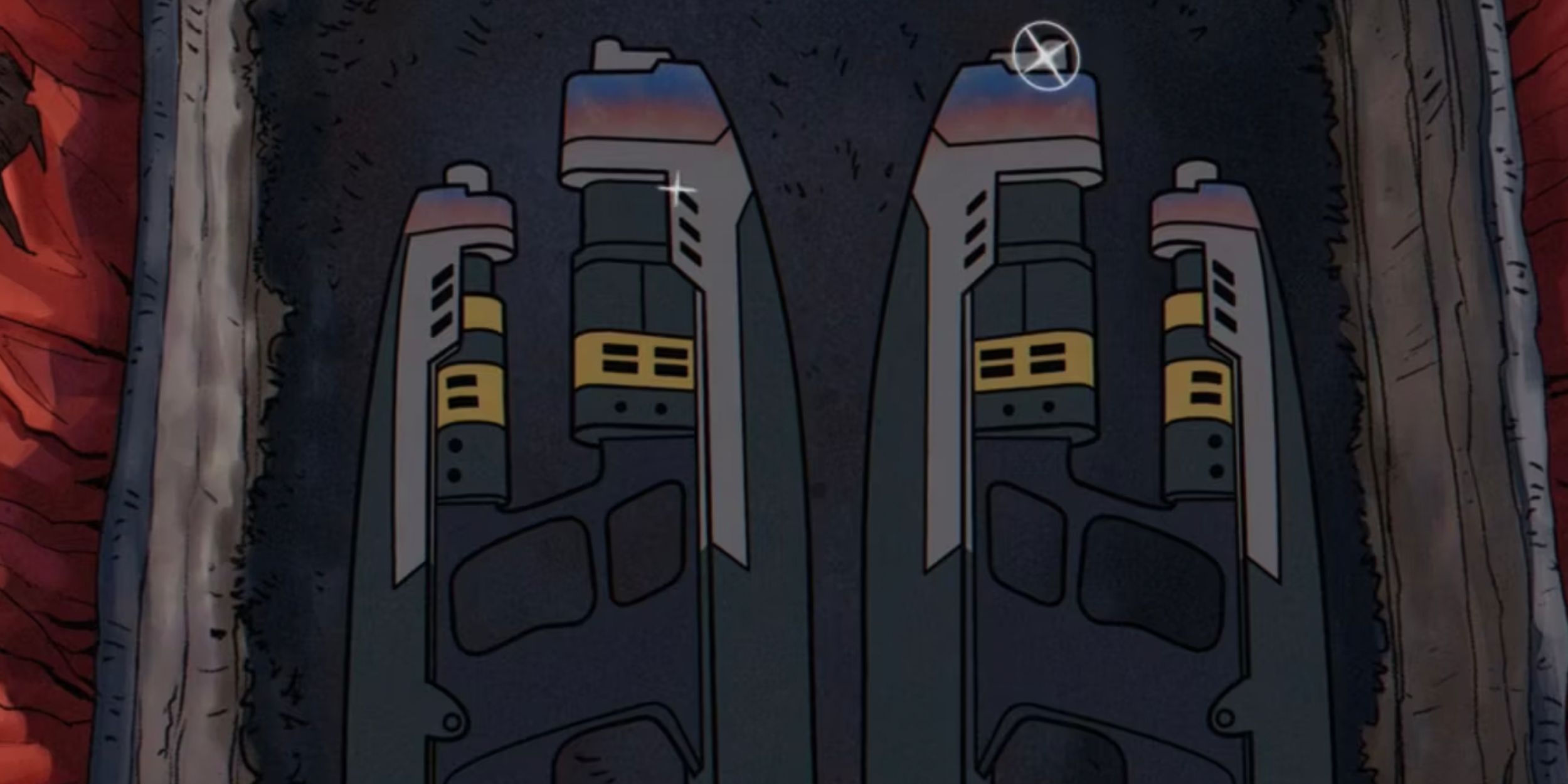 The animated version of Peter Quills guns in the Guardians of the Galaxy Holiday Special