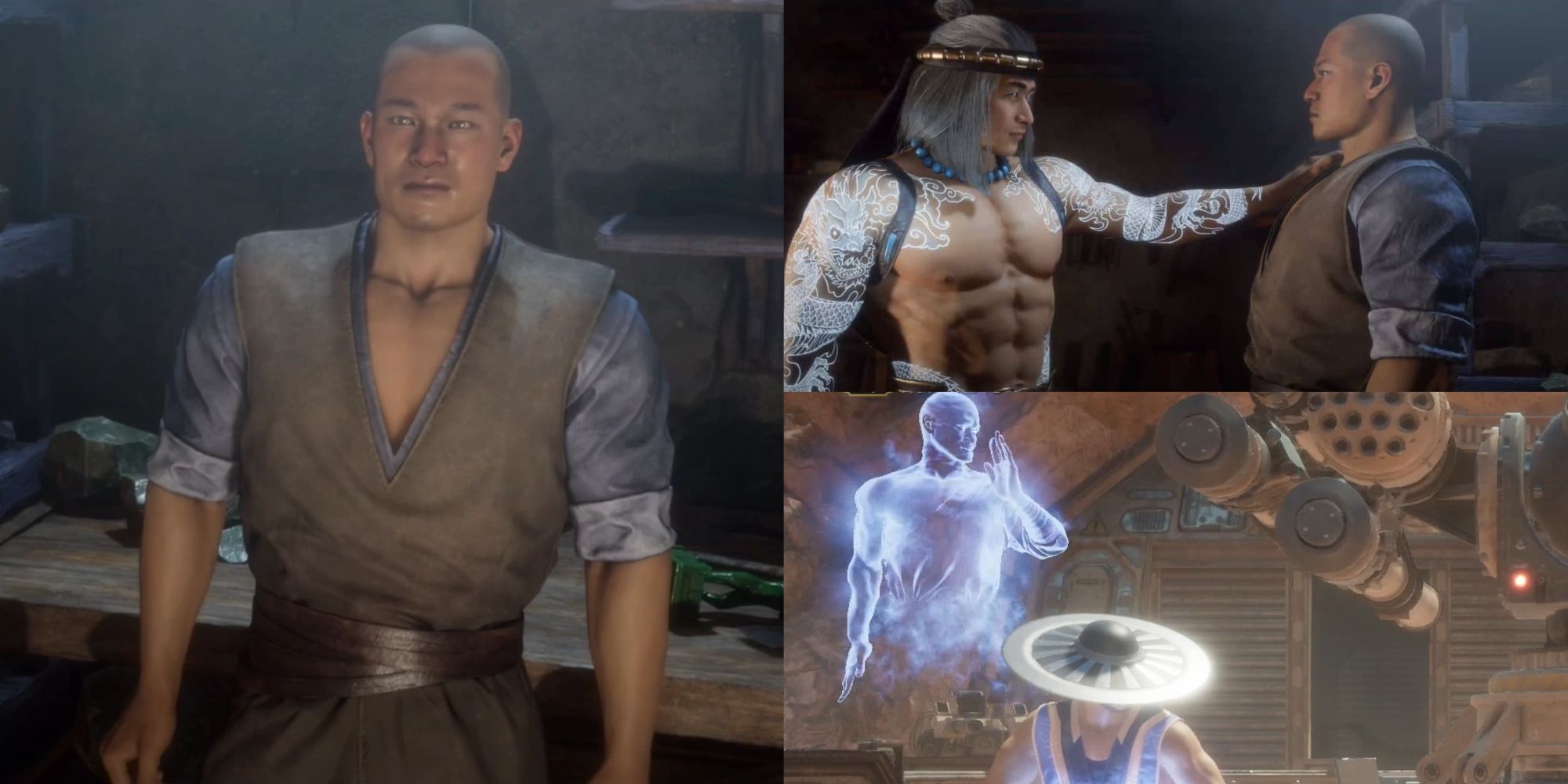 Fire God Liu Kang making Kung Lao Earthrealm's champion, and Kung Lao's descendant summoning him during a fight