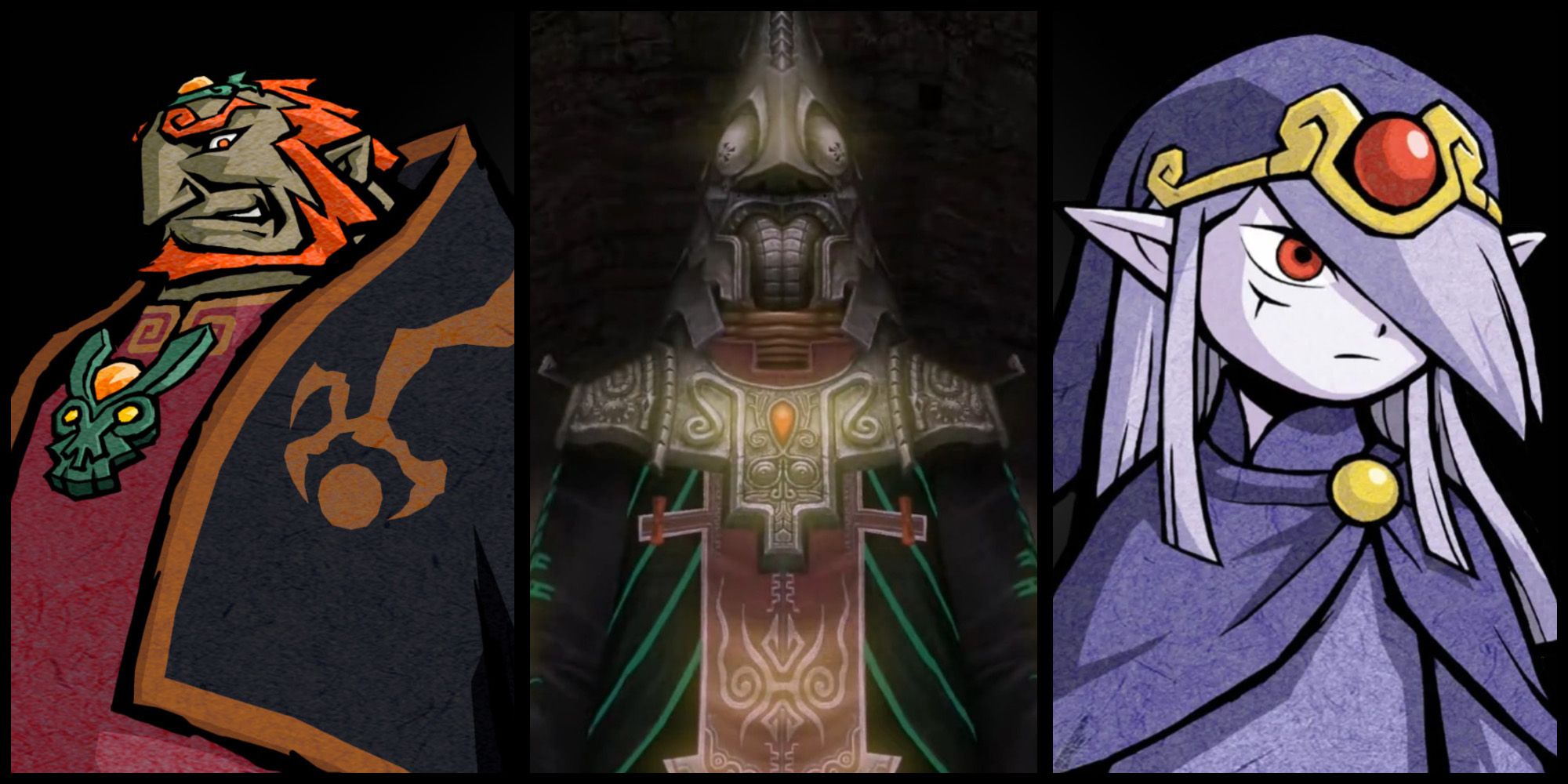 Pictures of Zant, Vaati and Ganondorf from The Legend of Zelda series