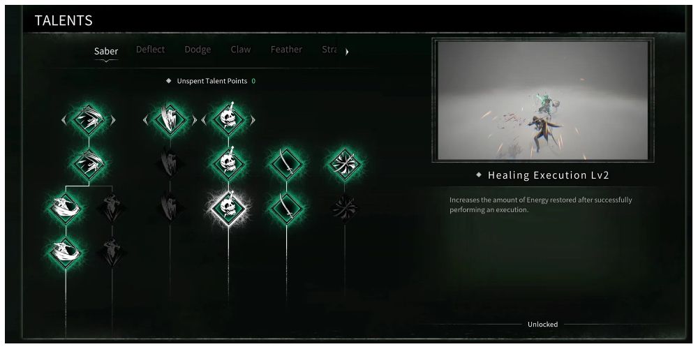 Healing Execution talent information screen in Thymesia
