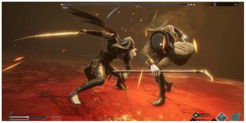 Corvus fighting Odur in Thymesia