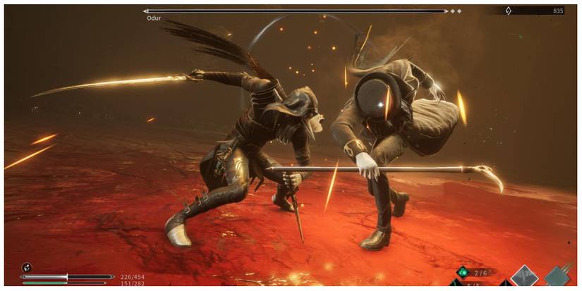 Corvus fighting Odur in Thymesia