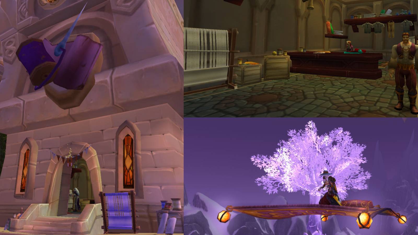 title image tailoring is the best profession exterior dalaran shop interior magic carpet