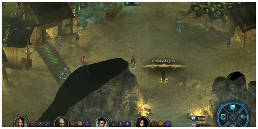 a battle scene in Torment: Tides of Numenera