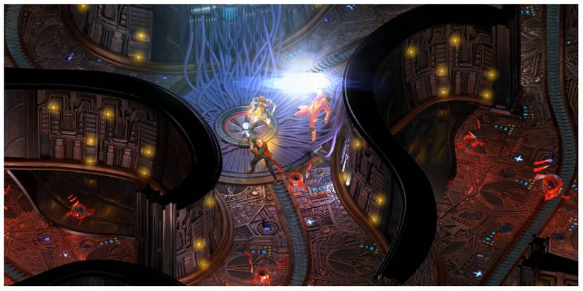 a battle scene in Torment: Tides of Numenera