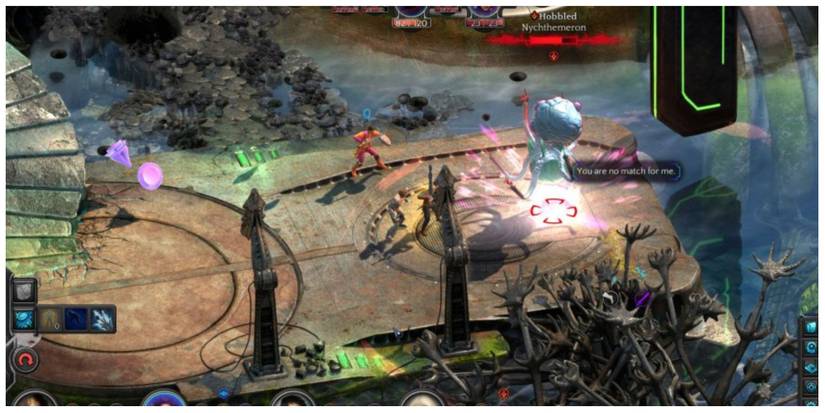 a battle scene in Torment: Tides of Numenera