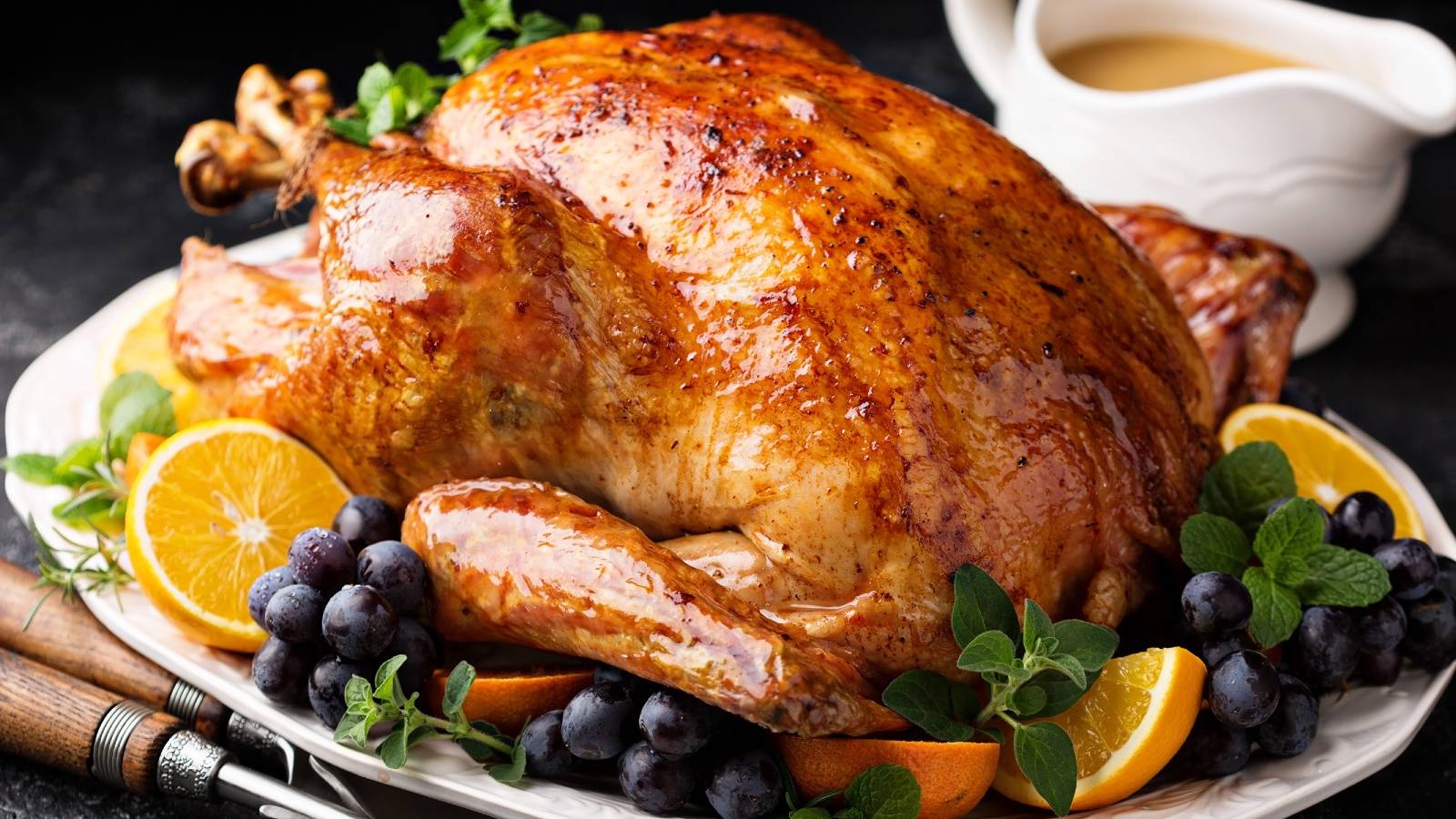 Thanksgiving Turkey dinner on platter