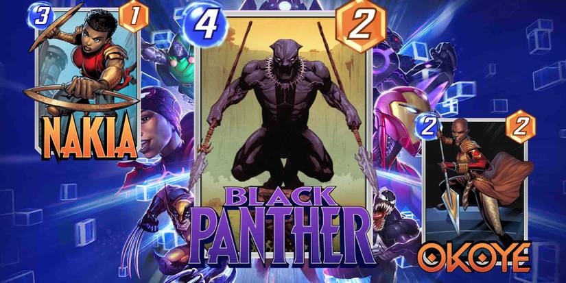 black panther, okoye, and nakia in marvel snap