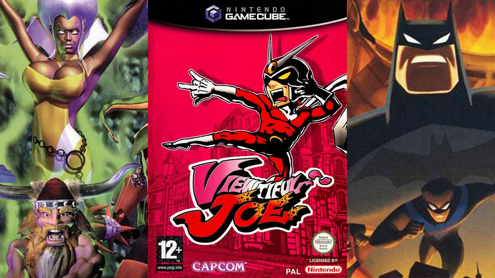 Sorceress and Dwarf from Gauntlet Dark Legacy, Viewtiful Joe Game Cover, Batman and Nightwing from Rise of Sin Tzu