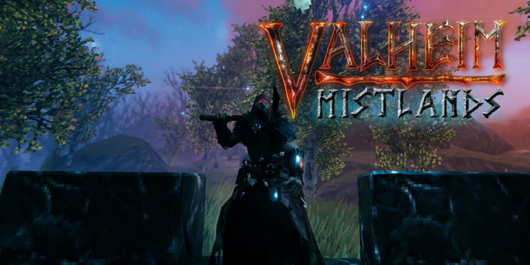 valheim black metal pickaxe and logo