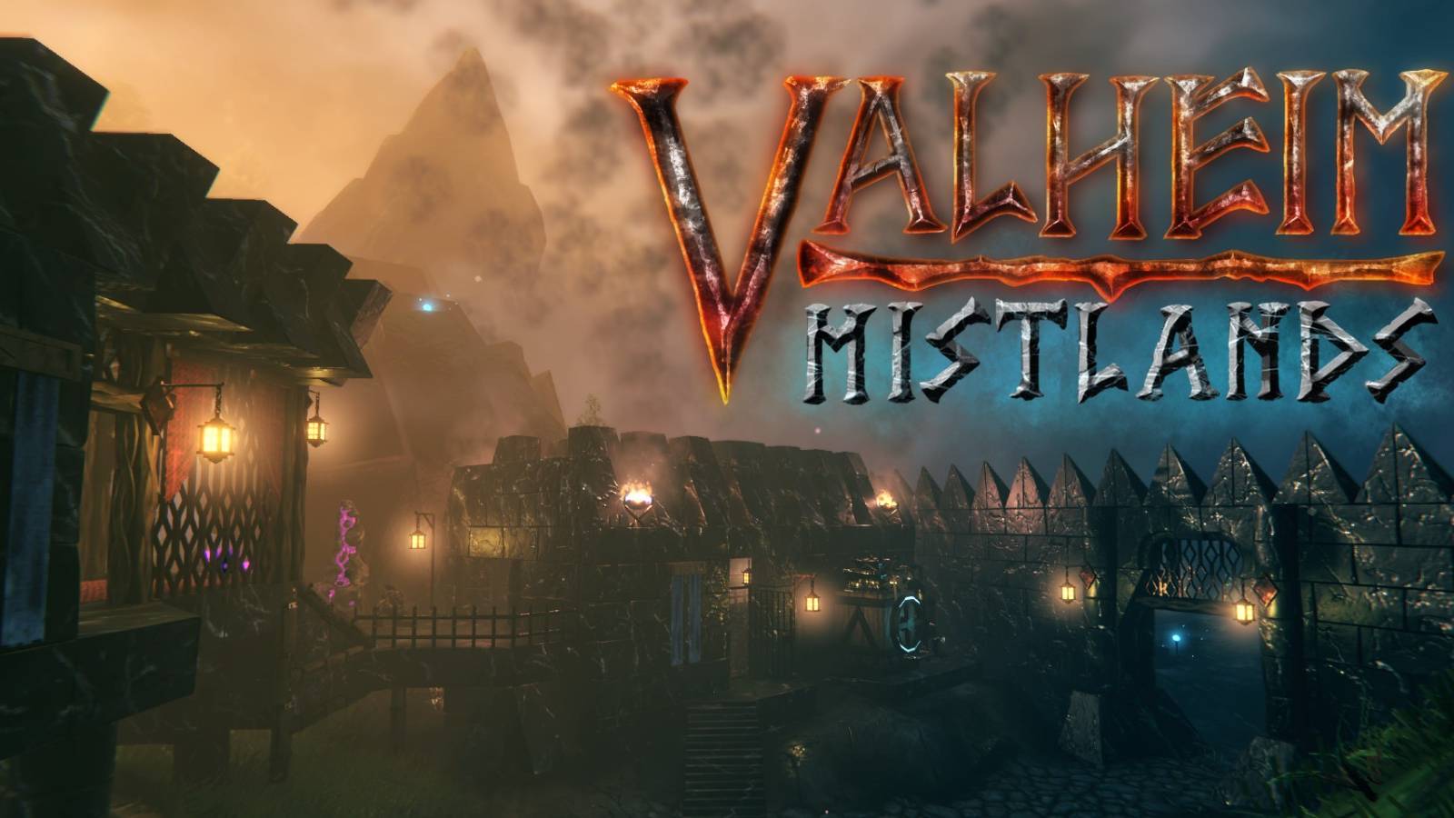 valheim mistlands logo and buildings