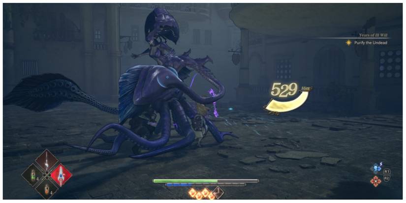 The Valkyrie in battle in Valkyrie Elysium