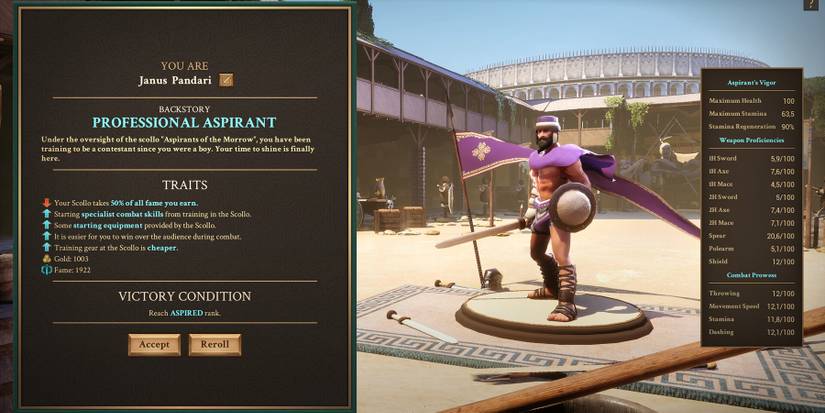 We Who Are About to Die Character Creation