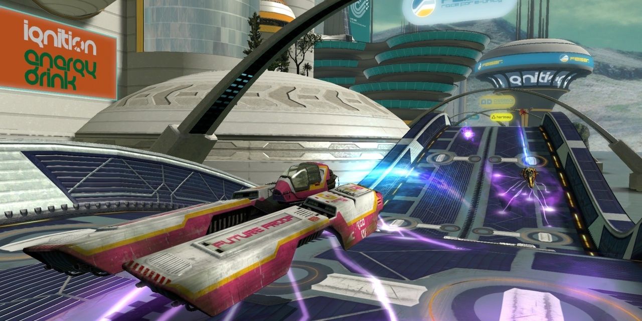 wipeout HD player racing with another being attacked 