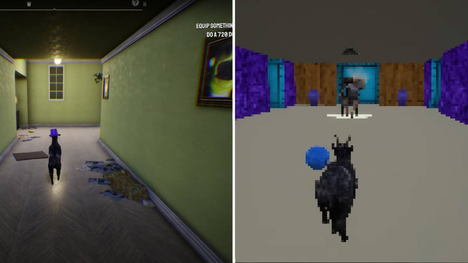 wolfenstein and Silent Hill P.T. Easter eggs found in Goat Simulator 3