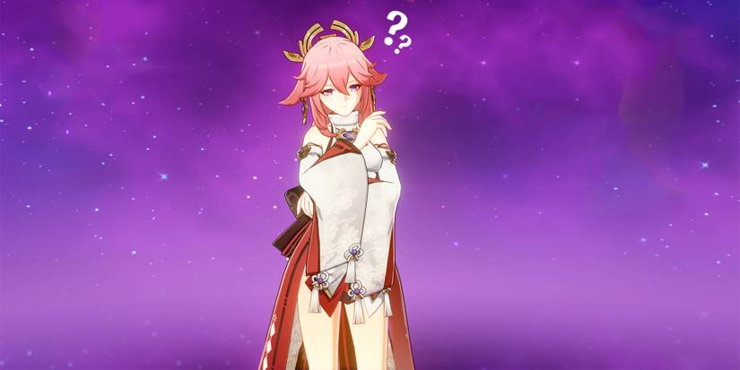 yae miko wondering in genshin impact