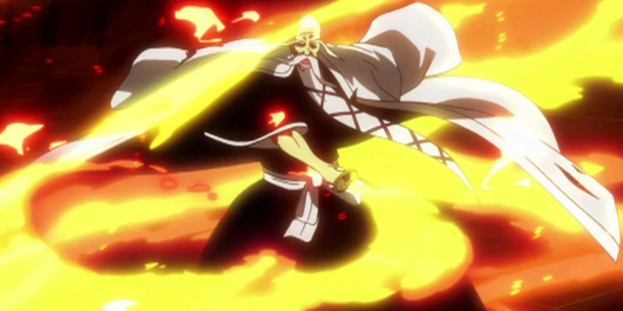 Captain Commander Yamamoto Releasing Ryujin Jakka's Shikai In Bleach