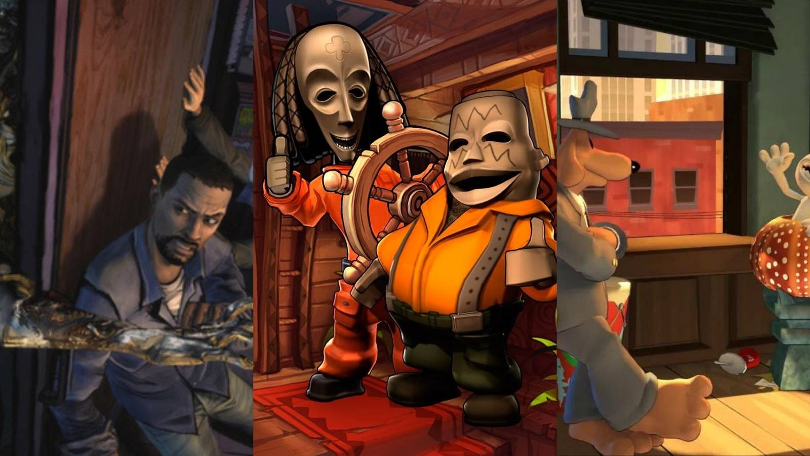 zombie attack in The Walking Dead, Bwana and Kito in The Journey Down Chapter One, Sam & Max in Sam & Max Beyond Time and Space