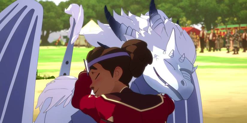 Ezran hugs Zym in The Dragon Prince