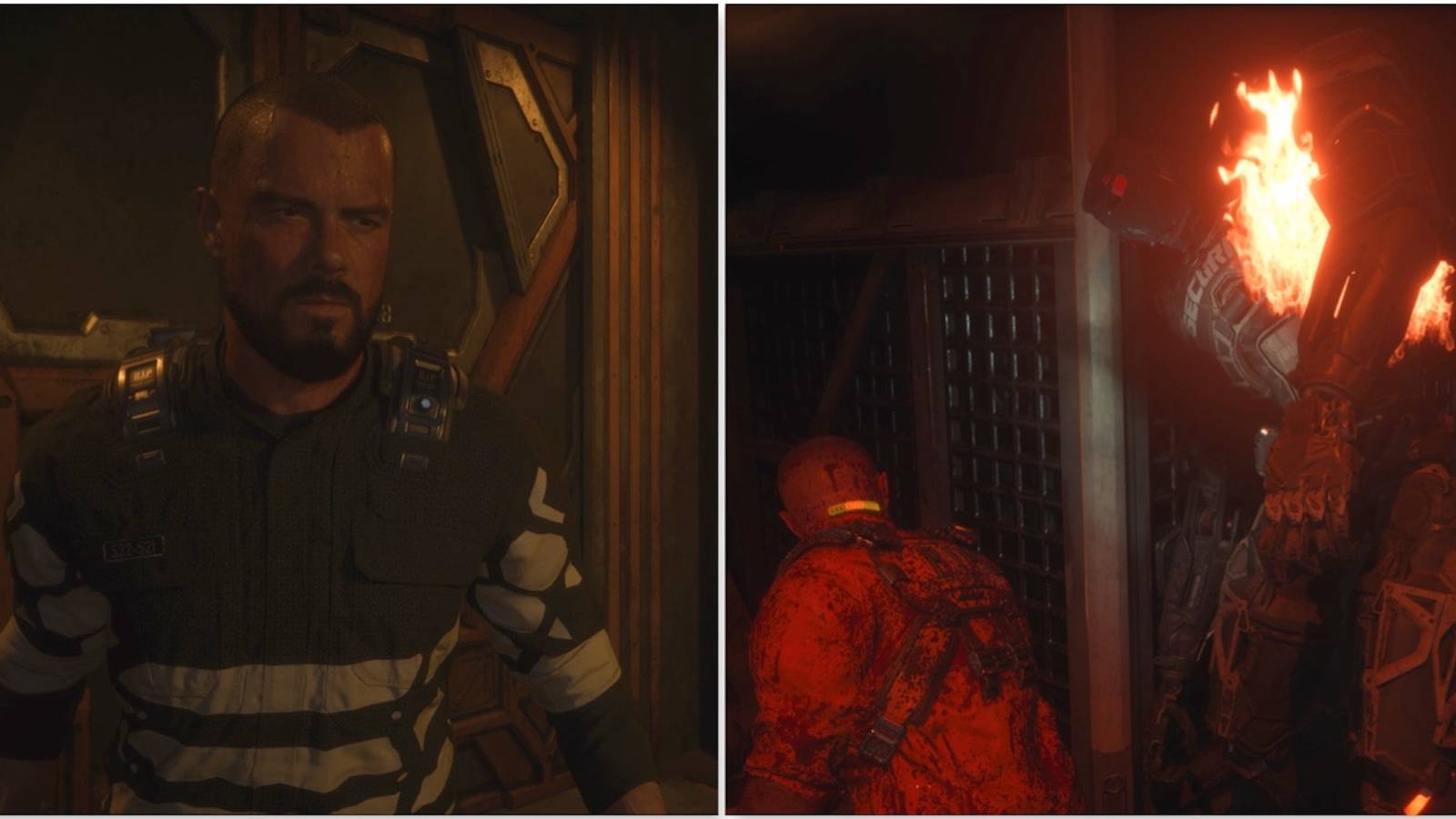 Jacob and fighting enemies in The Callisto Protocol