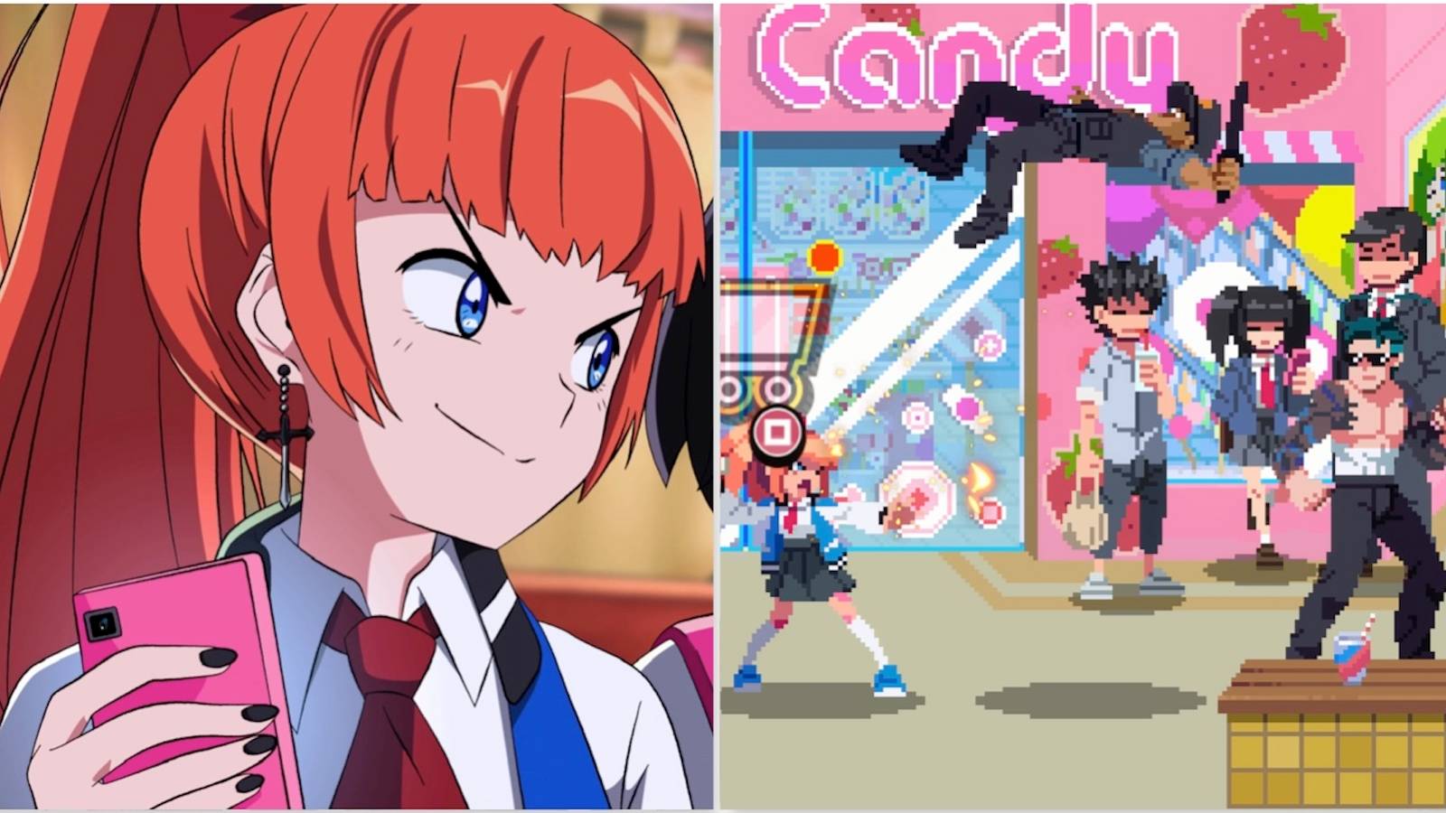 Kyoko and fighting enemies in River City Girls 2