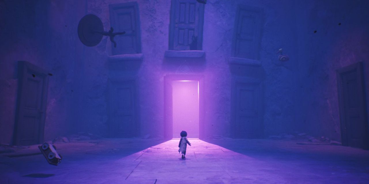 Purple hallway in Little Nightmares 2