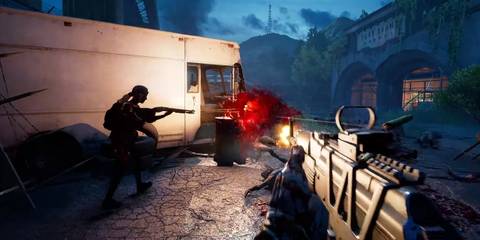 Back 4 Blood players shooting enemies