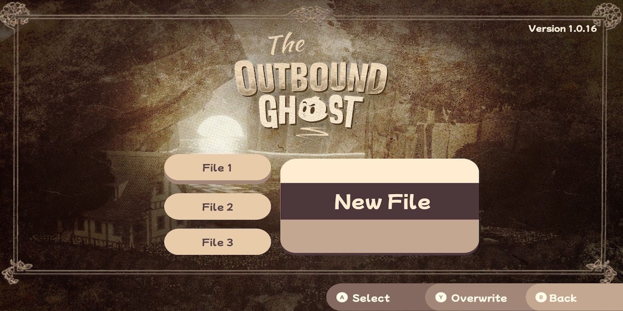 The save menu in The Outbound Ghost