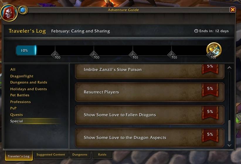 wow world of warcraft dragonflight trading post traveler's log activities