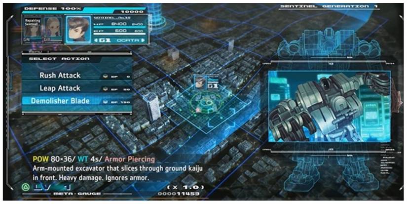 selecting Demolisher Blade in 13 Sentinels: Aegis Rim