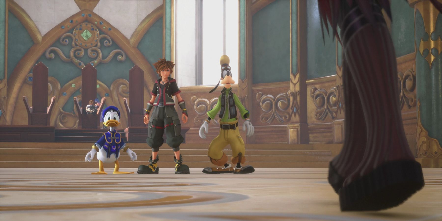 Donald, Sora, Goofy, and Vanitas in Kingdom Hearts 3