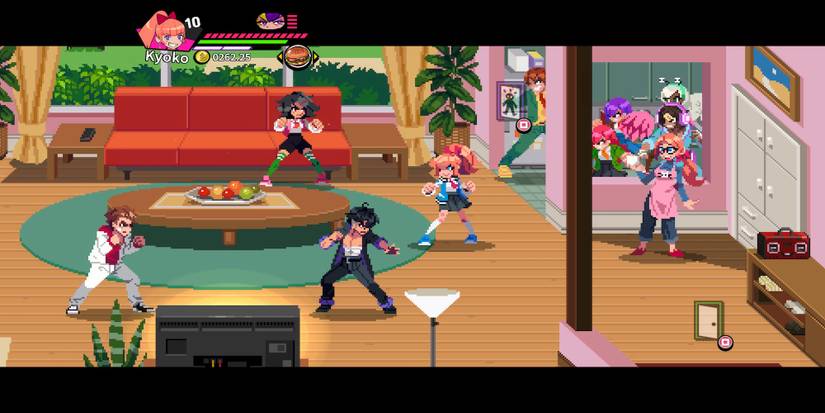 Chilling in a hideout in River City Girls 2