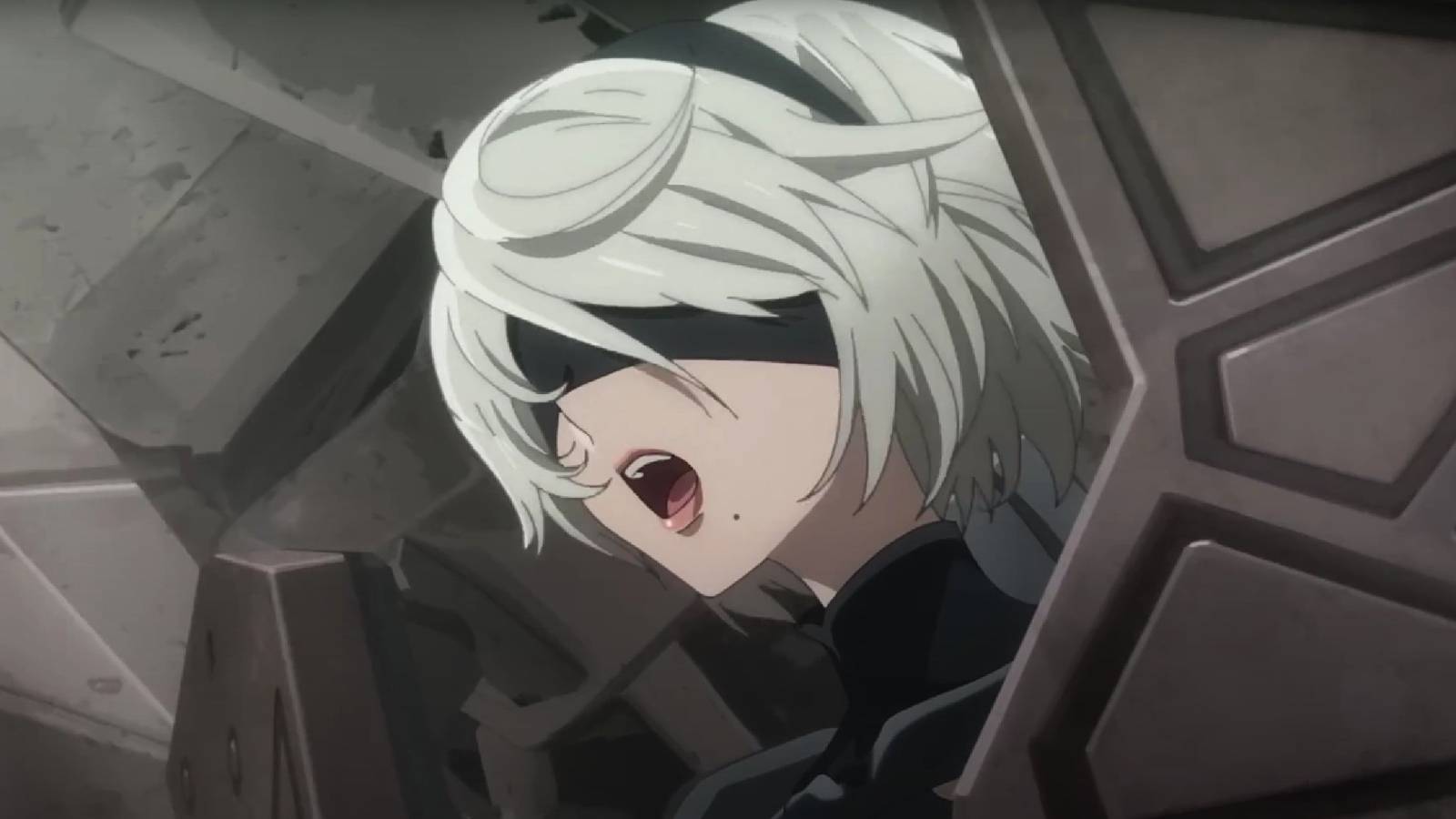 2B screaming in NieR: Autiomata anime trailer