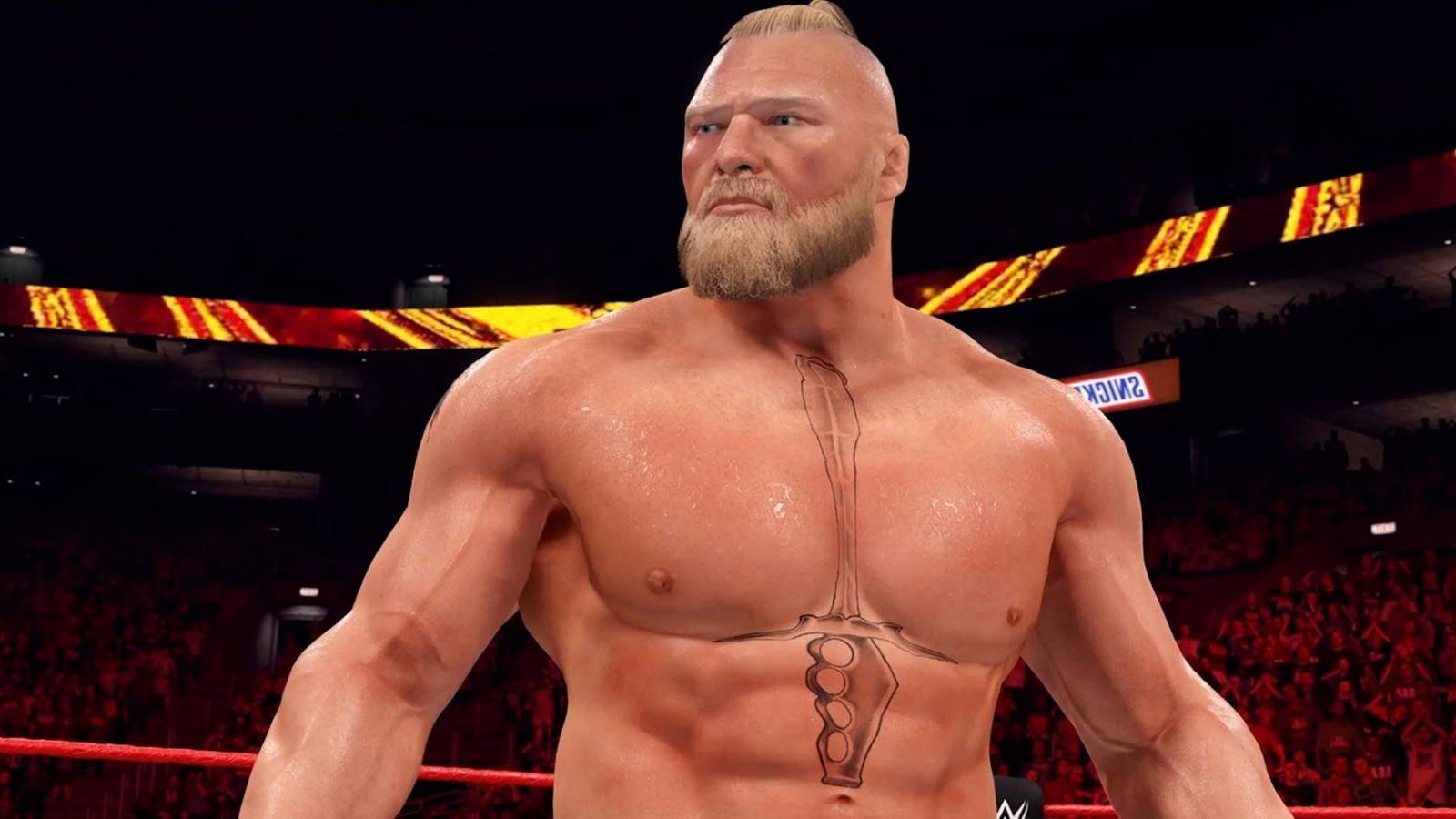 Brock Lesnar close-up in WWE 2K22