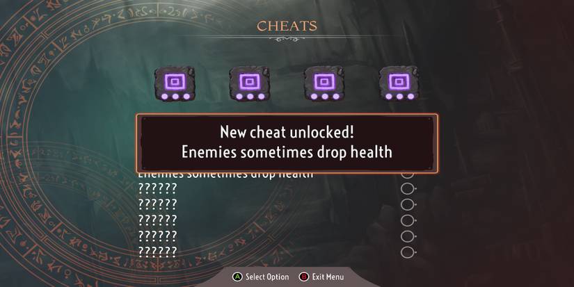 Unlocking the Enemies Drop Health Sometimes cheat in The Knight Witch