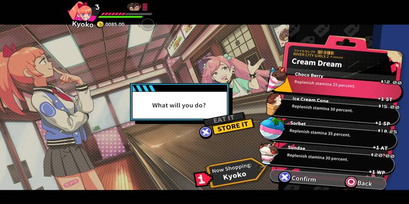 A shop in River City Girls 2