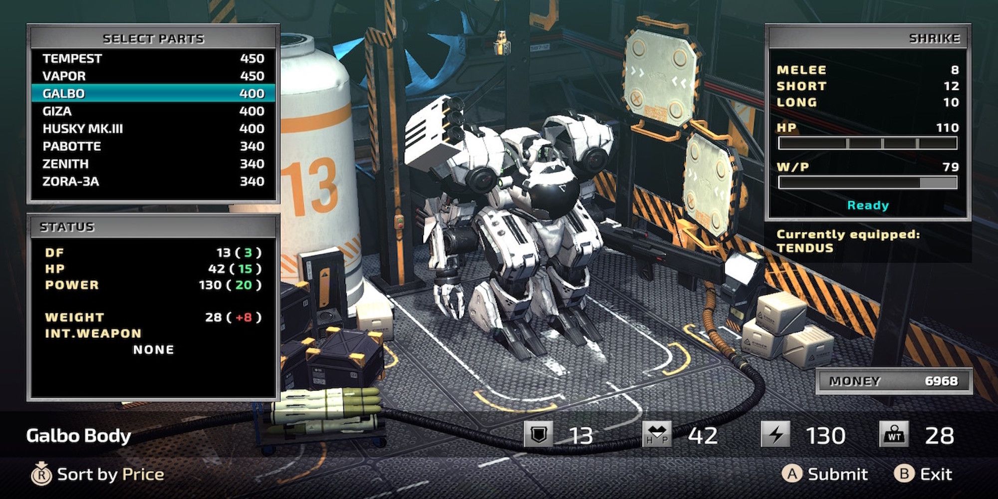 Customizing a mech in Front Mission 1st Remake