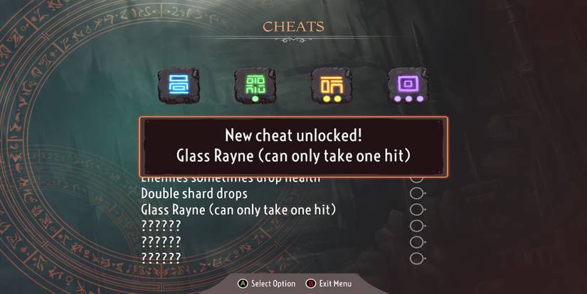 Unlocking the Glass Rayne cheat in The Knight Witch