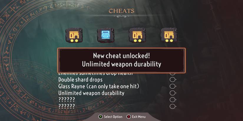 Unlocking the Unlimited Weapon Durability cheat in The Knight Witch