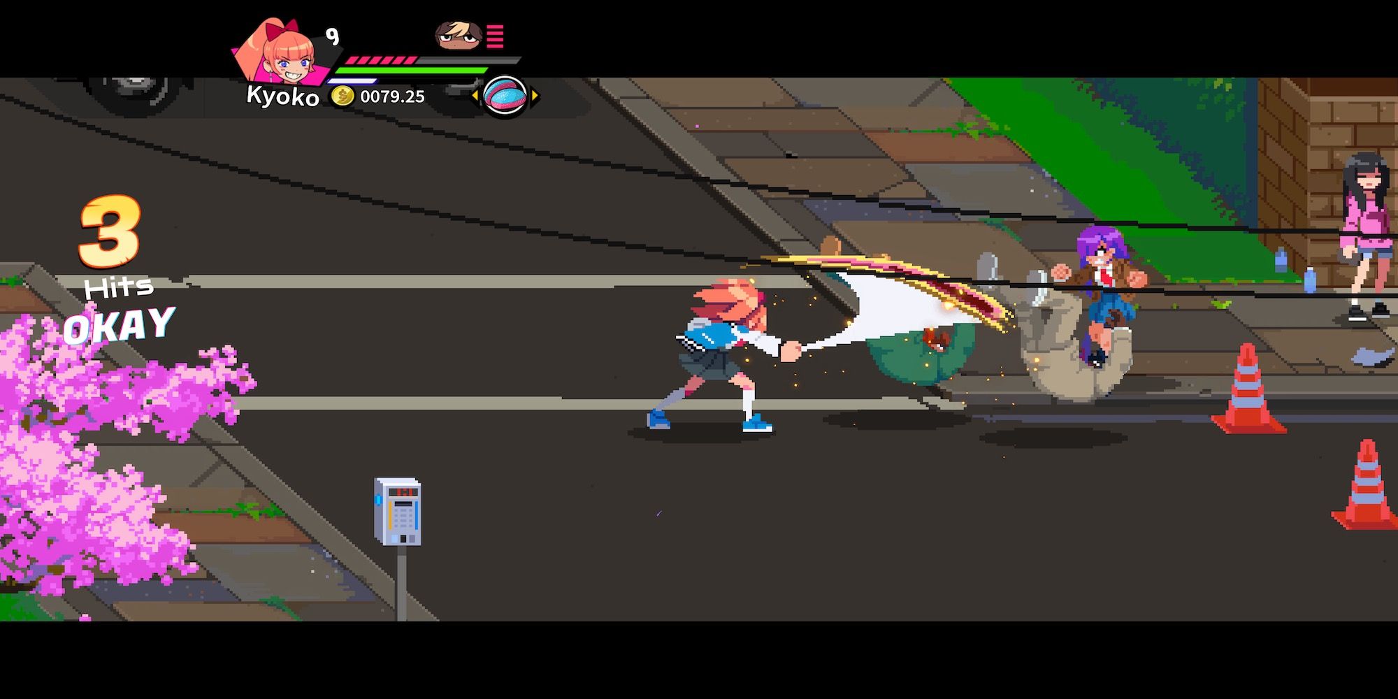 Fighting enemies in River City Girls 2