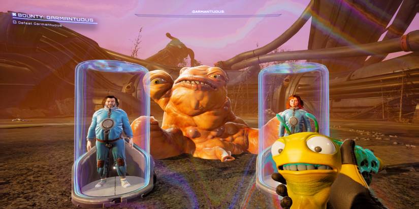 A cutscene featuring characters in High on Life 