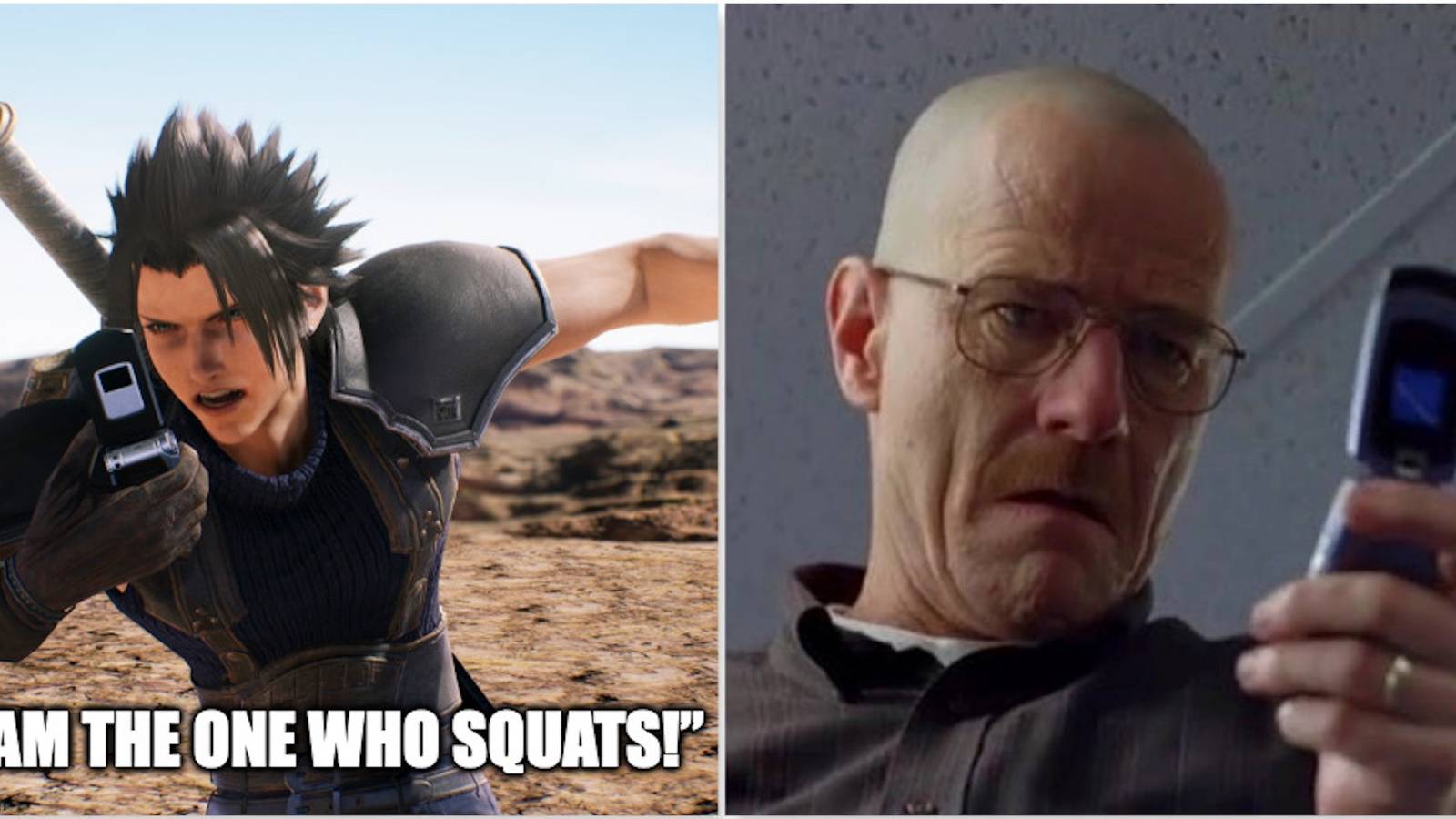 A Crisis Core Final Fantasy VII Reunion Meme involving Breaking Bad