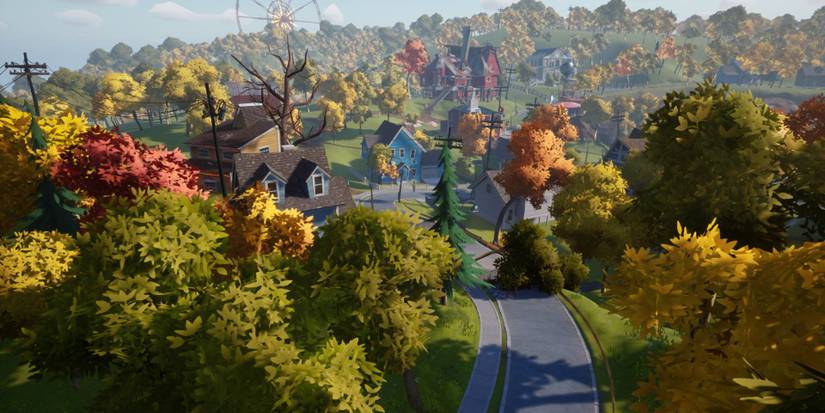 a view from above showcasing the open world of Hello Neighbor 2